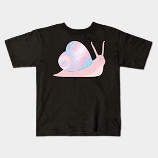 Trans Pride Love Heart Snail Kids T-Shirt